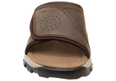Explorer Jacob Mens Comfortable Leather Slides Sandals