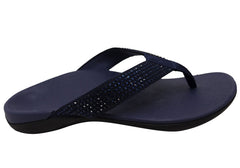 Axign Womens Comfortable Premium Bling Orthotic Thongs Sandals