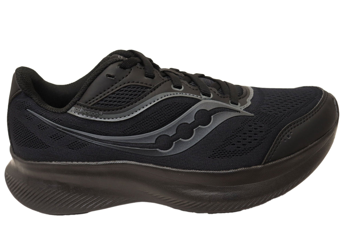 Saucony Womens Cohesion 18 Wide Fit Athletic Shoes Triple Black