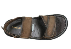 Savelli Sebastian Mens Leather Adjustable Sandals Made In Brazil