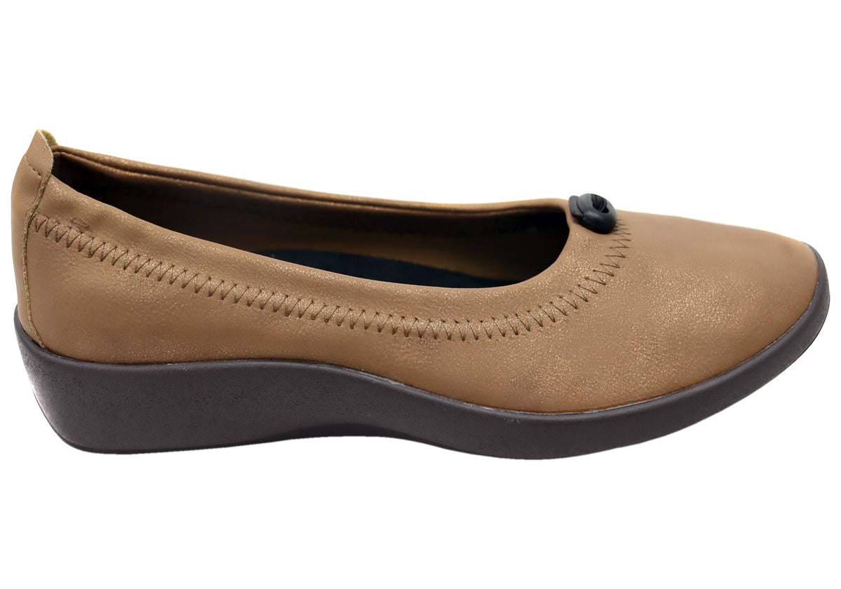 Scholl Orthaheel Womens Comfortable Kaylee Slip On Ballet Flat Shoes