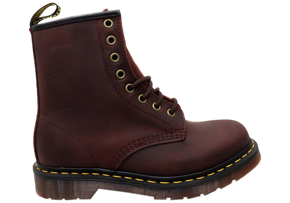 Dr Martens 1460 Cherry Red Crazy Horse Unisex Leather Boots