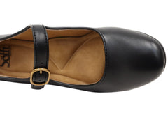 Sofft Leslie Womens Leather Mary Jane Heels With Comfort Footbed