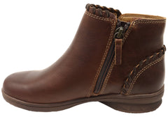 Comfortiva Fallston Womens Comfortable Wide Fit Leather Ankle Boots