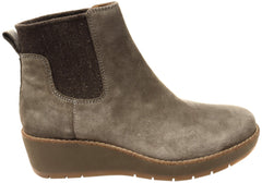 Comfortiva Ferna Womens Comfortable Leather Wedge Ankle Boots