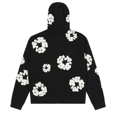 Denim Tears The Cotton Wreath Zip Up Hoodie Black