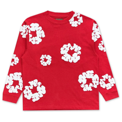 Denim Tears Long Sleeve Cotton Wreath T-shirt Red