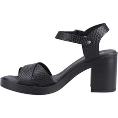 Hush Puppies Georgia Leather Women's Black/Snake Heels