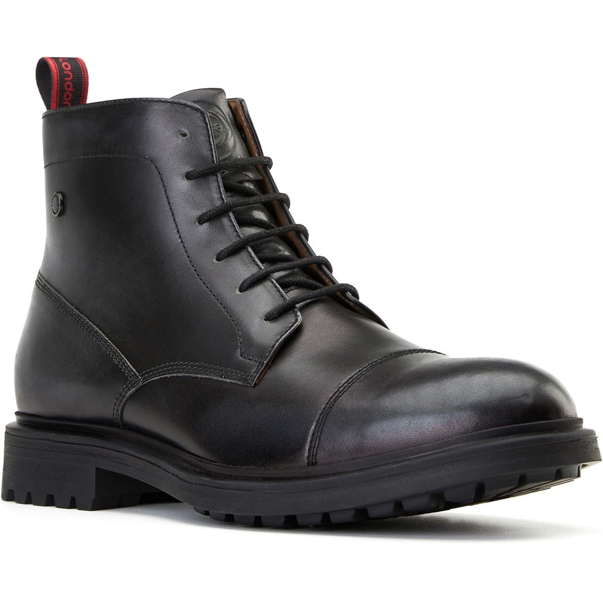 Base London Boulton Leather Men's Black Ankle Boots