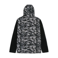 Caterpillar Hooded Long Sleeve Cotton Men's Grey T-Shirt