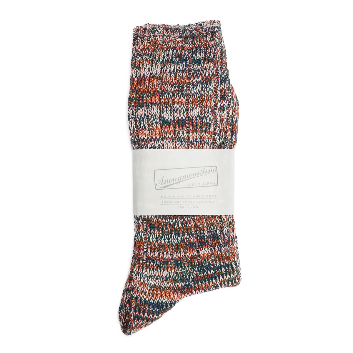 Anonymous Ism 5 Colour Mix Crew Cotton Men's Orange Socks