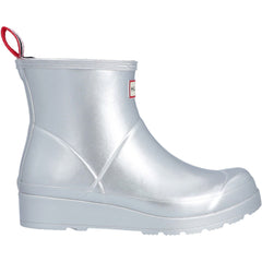 Hunter Play Short Boot Metallic Rubber Women's Silver Wellington Boots