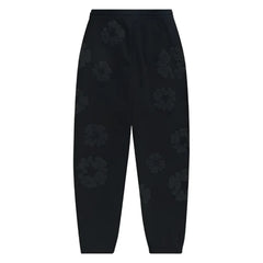 Denim Tears Cotton Wreath Sweatpants Black Monochrome