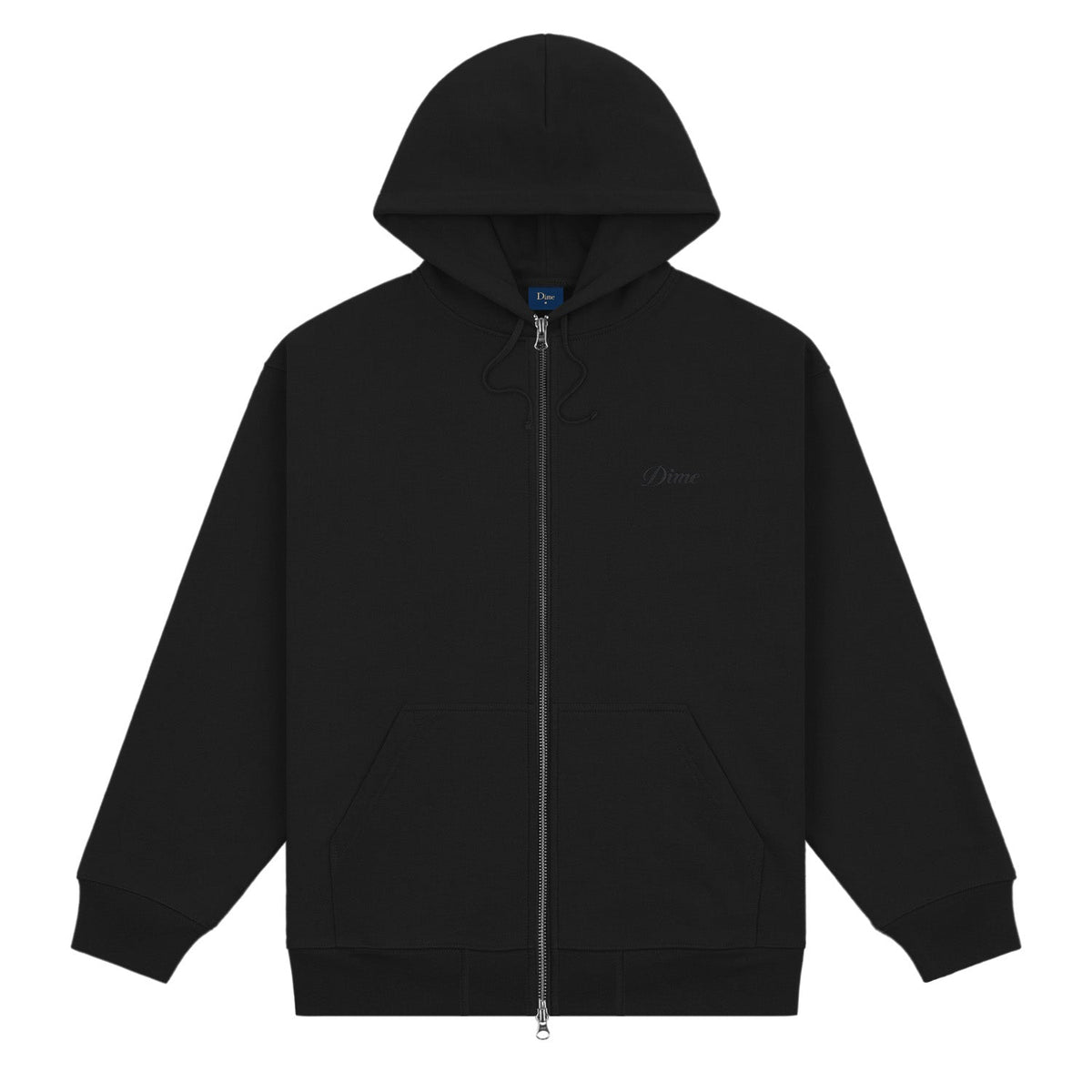 Dime Men Cursive Zip-Hoodie Black