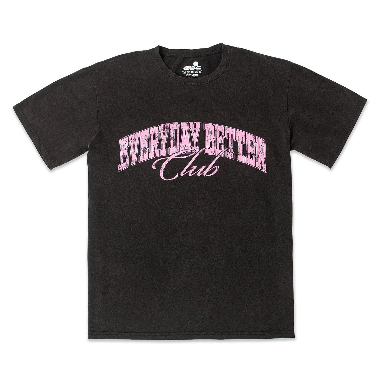 Everyday Better Club "Club Classic" Scripted  T-Shirt Black Pink