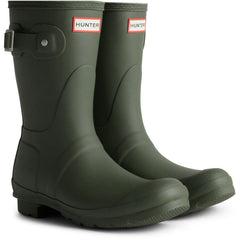 Hunter Original Short Boot Rubber Women's Dark Olive Wellington Boots