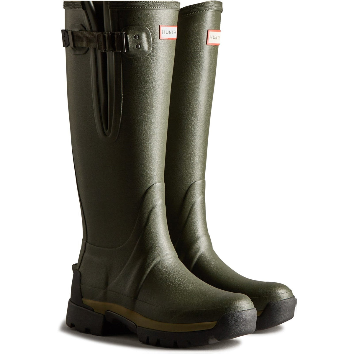 Hunter Womens  Dark Green Balmoral Adjustable Synthetic Lined Wellington Boots
