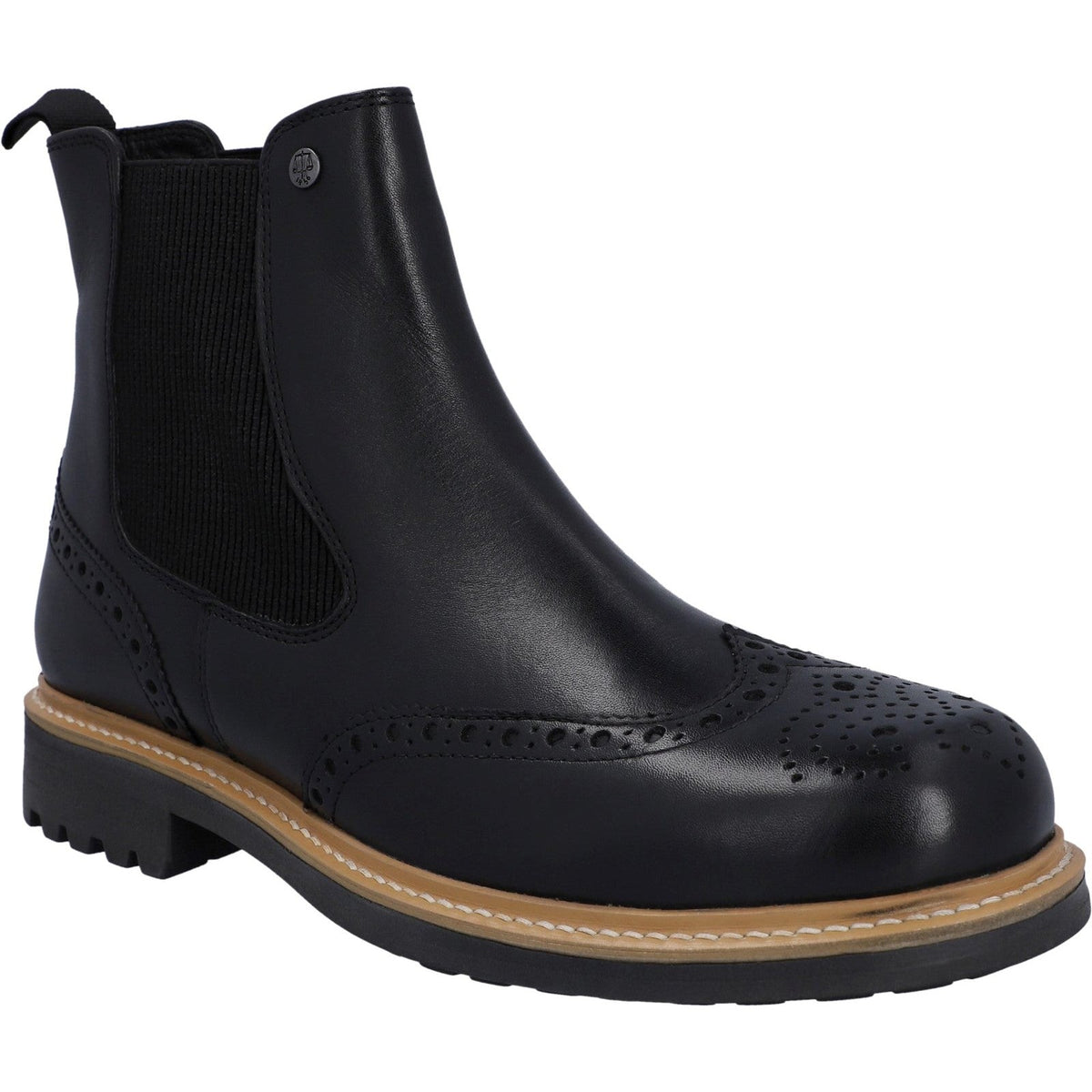 Hunter Mens Black Cawdor Brogue Dealer  Boots