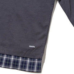LAKH Distressed Patch Layering Tee DK Grey