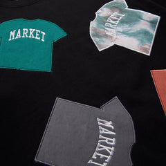 Market Men T-Shirt Patch Crewneck Sweatshirt Black